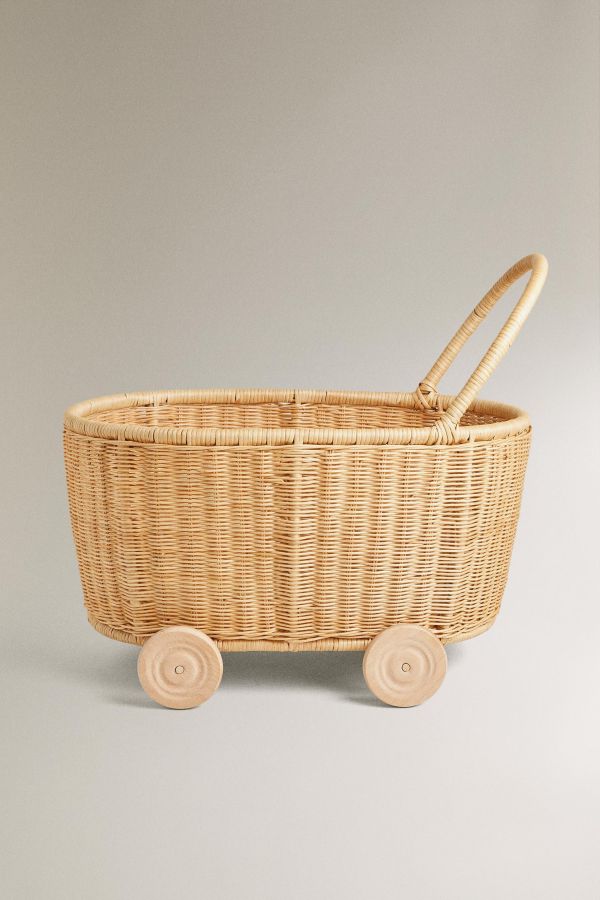 KIDS' RATTAN CART WITH WHEELS