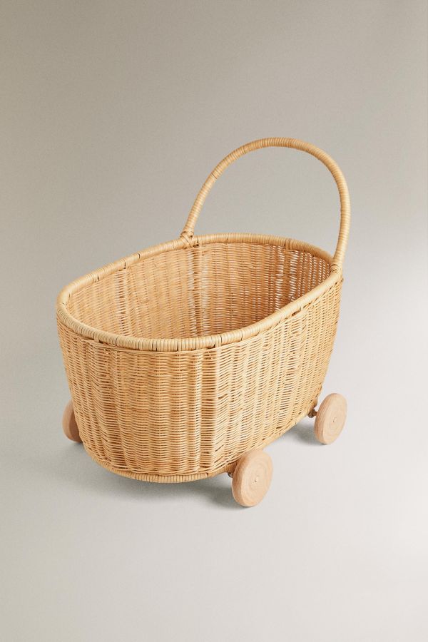 KIDS' RATTAN CART WITH WHEELS