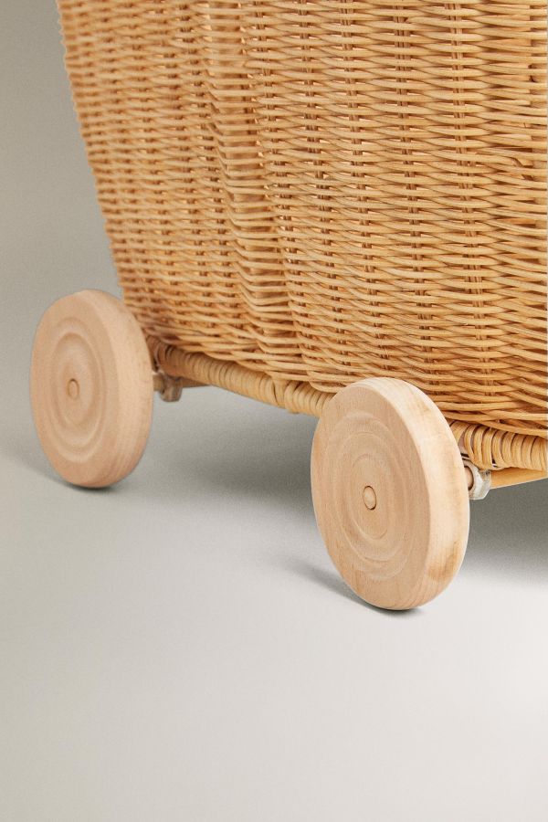 KIDS' RATTAN CART WITH WHEELS