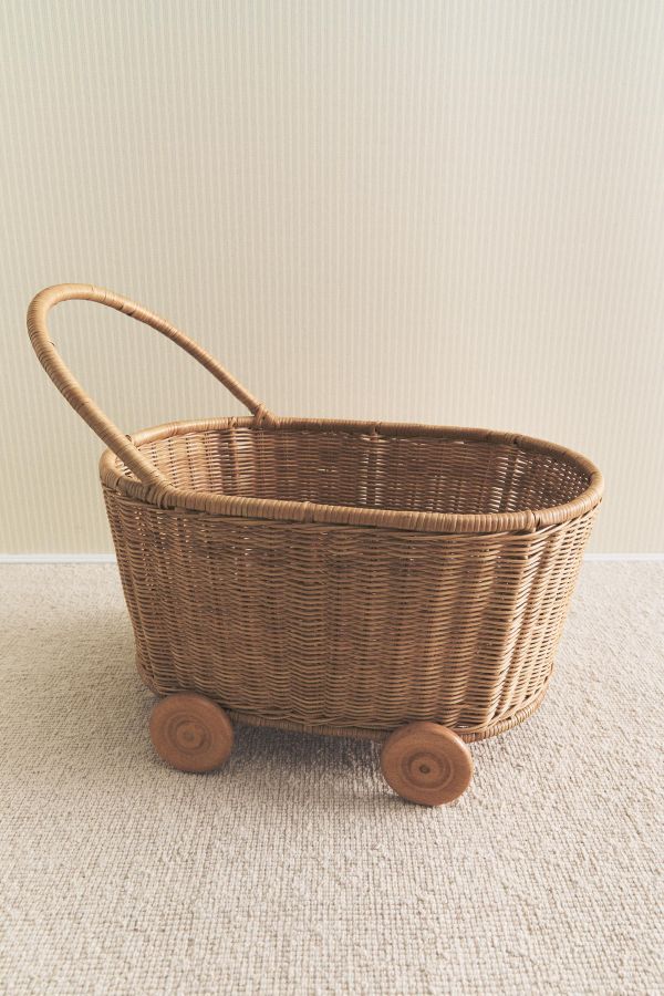 KIDS' RATTAN CART WITH WHEELS